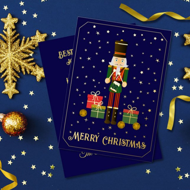 Merry Christmas Nutcracker Foil Holiday Card (Creator Uploaded)
