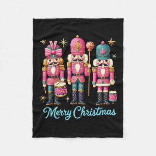 Merry Christmas Nutcracker Friends Family Matching Fleece Blanket