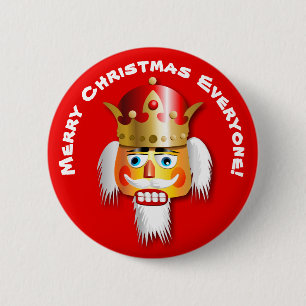 Merry Christmas Nutcracker King Cartoon 2 Inch Round Button