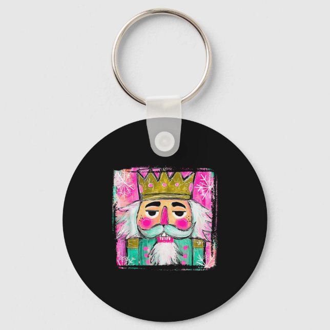 Merry Christmas Nutcracker Men Women Kids Xmas Paj Keychain (Front)