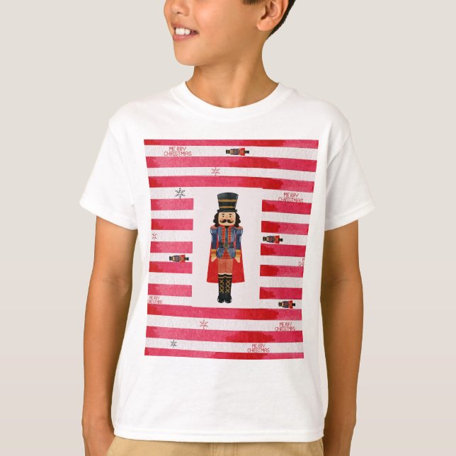 Merry Christmas Nutcracker Name Kids T-Shirt (Front)