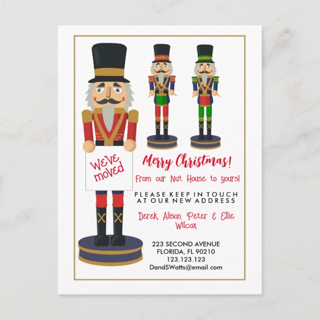 merry Christmas Nutcracker we have moved address Announcement Postcard (Front)