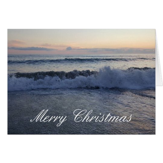 Merry Christmas Ocean Sunset Card