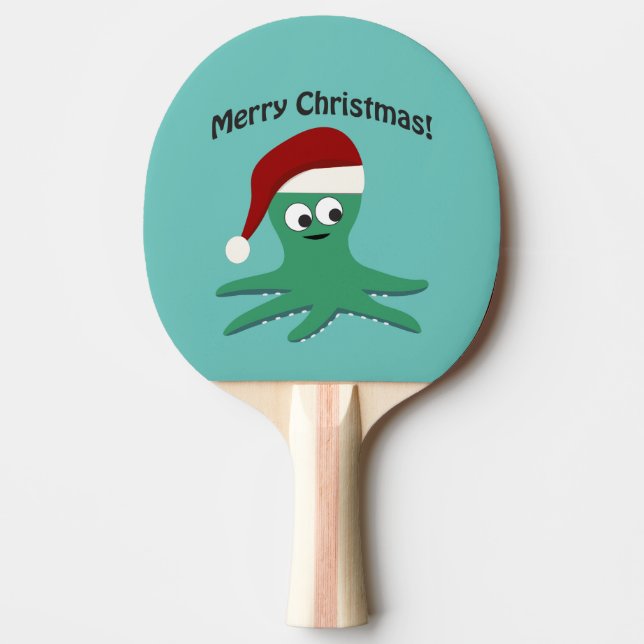 Merry Christmas Octopus Ping Pong Paddle (Front)