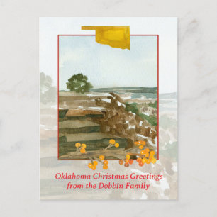 Merry Christmas Oklahoma Black Mesa Personalized Holiday Postcard
