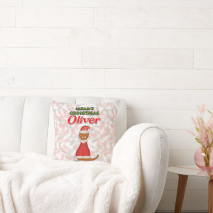 Merry Christmas Oliver Throw Pillow