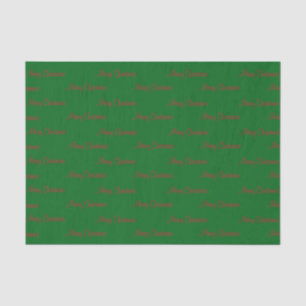 Merry Christmas on Green Tissue Paper