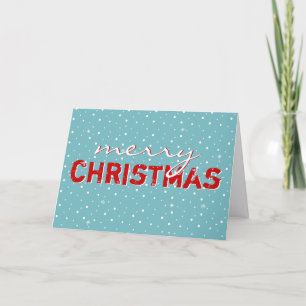 Merry Christmas On Snowflakes Holiday Card