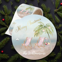 Merry Christmas on the Beach Family Name 