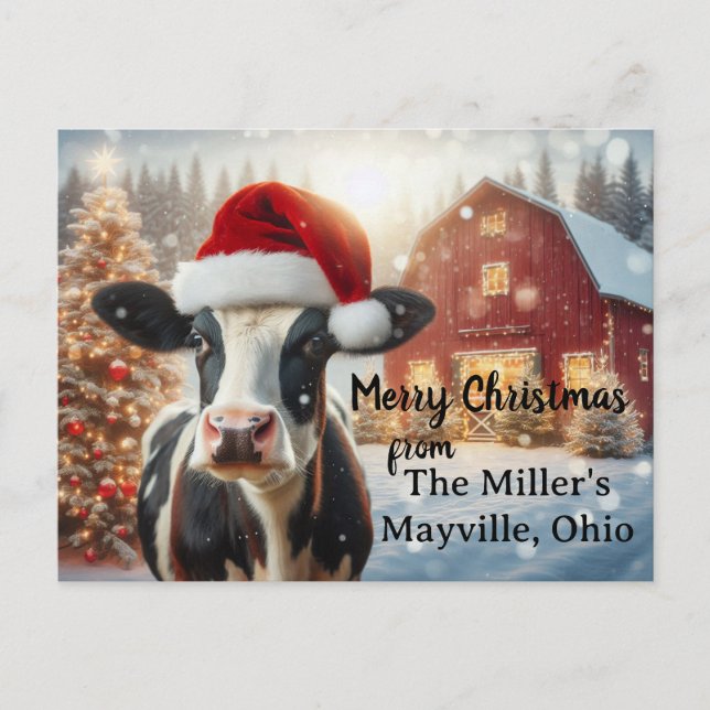 Merry Christmas on the farm  Postcard (Front)