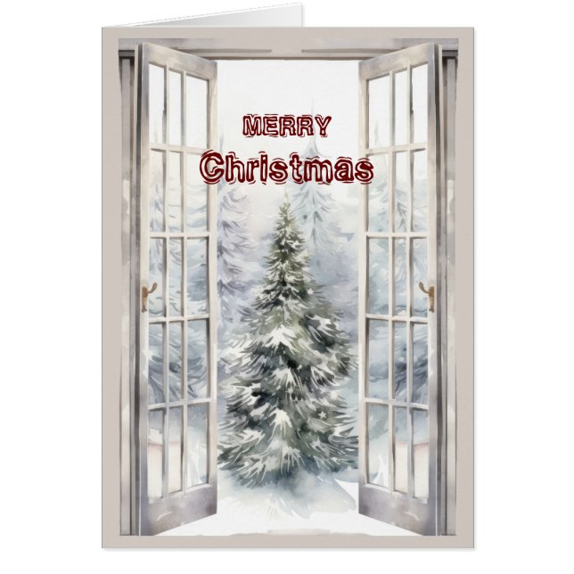 Merry Christmas Open Window (Front)