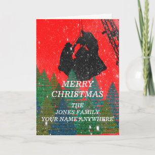 MERRY CHRISTMAS OPERATING ENGINEER CRANE OPERATOR HOLIDAY CARD