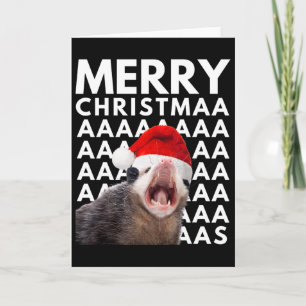 Merry Christmas Opossum Screaming Fun Men Women Ki Card