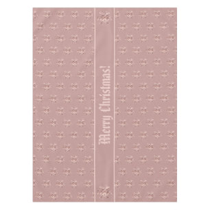 Merry Christmas or your Text Rose Gold Snowflakes Tablecloth