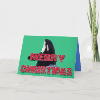 Merry Christmas Orca Whale Spy Hop Christmas Gifts Holiday Card