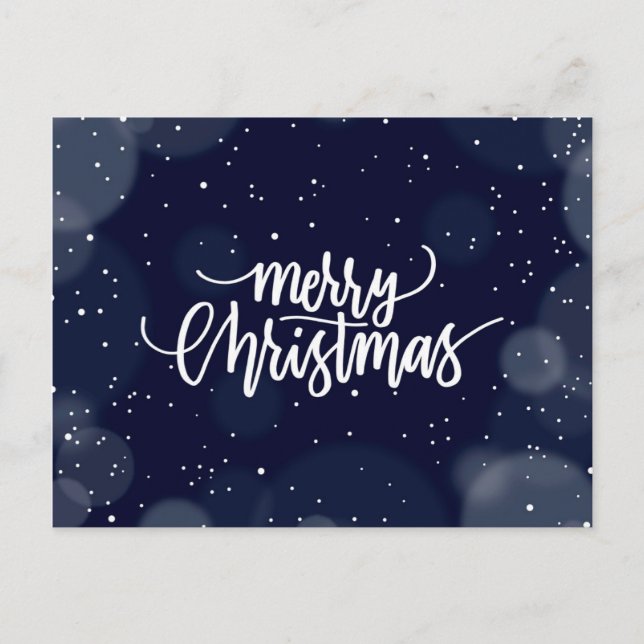 Merry Christmas Original Blue Holiday Card (Front)