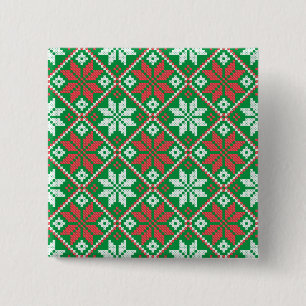 Merry Christmas Ornament 2 Inch Square Button