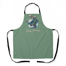 Merry Christmas Ornament Apron - Festive Holiday