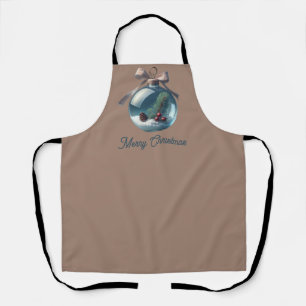 Merry Christmas Ornament Apron - Festive Holiday