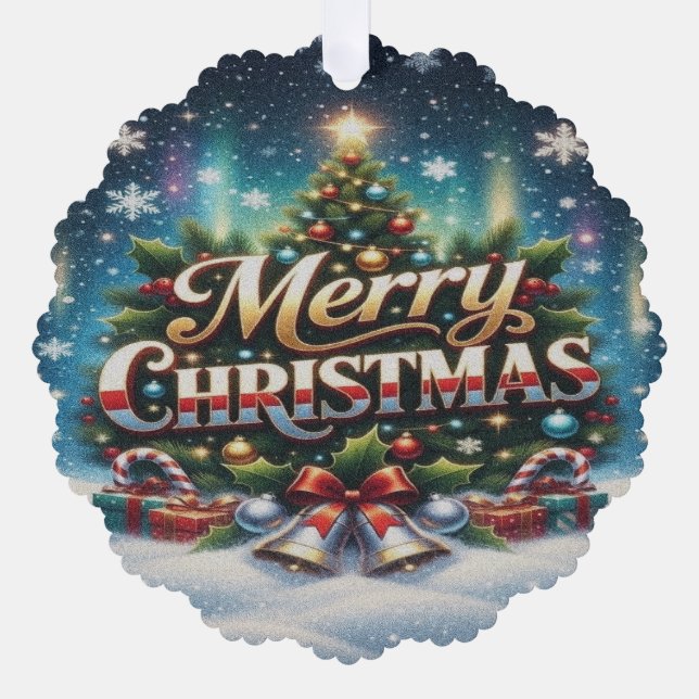 Merry Christmas Ornament Card (Front)