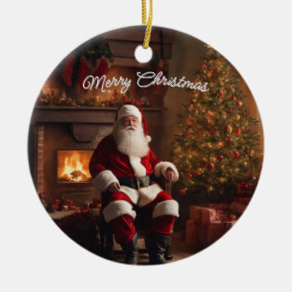 Merry Christmas Ornament: Festive Holiday Keepsake Ceramic Ornament