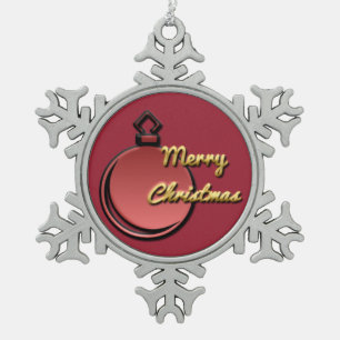 Merry Christmas, ornament, for sale ! Snowflake Pewter Christmas Ornament