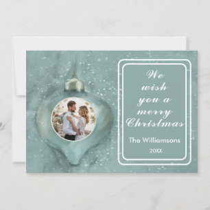 Merry Christmas Ornament Personalized Family Photo Card