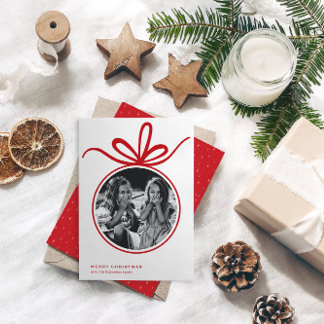 Merry Christmas Ornament Photo Holiday Card
