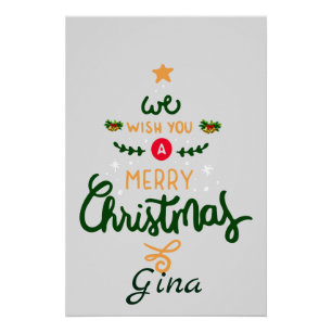 Merry Christmas Ornament Poster
