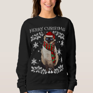 Merry Christmas Ornament Siamese Cat Xmas Santa Sweatshirt