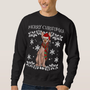 Merry Christmas Ornament Sphynx Cat Xmas Santa Sweatshirt