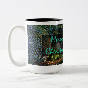 Merry Christmas Ornament Two-Tone Coffee Mug