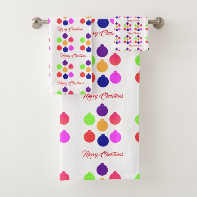 Merry Christmas Ornaments  Bath Towel Set (Insitu)