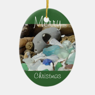 Merry Christmas ornaments custom Seaglass Fossils