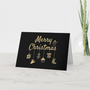 Merry Christmas Ornaments gold Card