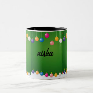 merry christmas ornaments green coffee mug persona