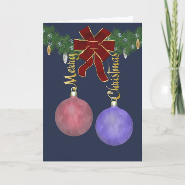 Merry Christmas Ornaments Holiday Card (Front)