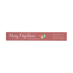 Merry Christmas Ornaments Holiday Decor Red Labels