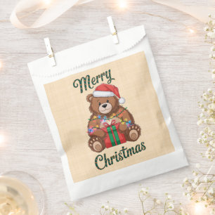 Merry Christmas - Ourson and Christmas present Favour Bag
