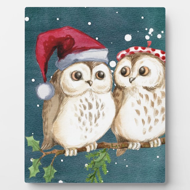 Merry-christmas Owls Plaque (Front)