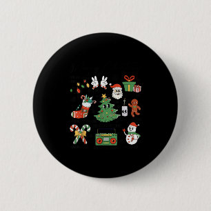 Merry Christmas Pajamas Family Matching Xmas Tree  2 Inch Round Button