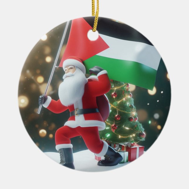 Merry Christmas, Palestine: Just Cause Unity Ornam Ceramic Ornament (Front)