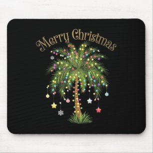 Merry Christmas Palm Tree Light Hawaiian Trocal Ch Mouse Pad