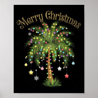 Merry Christmas Palm Tree Light Hawaiian Trocal Ch
