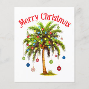 Merry Christmas Palm Tree Light Hawaiian Tropical