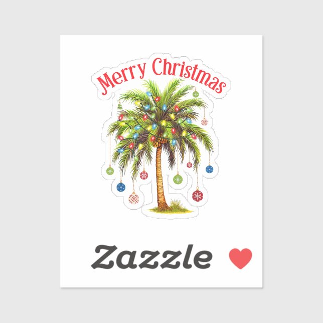 Merry Christmas Palm Tree Light Hawaiian Tropical  (Sheet)