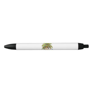 Merry Christmas Palm Tree Light Hawaiian Tropical  Black Ink Pen