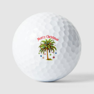 Merry Christmas Palm Tree Light Hawaiian Tropical  Golf Balls
