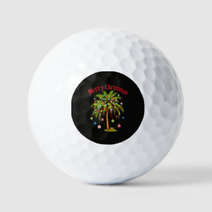 Merry Christmas Palm Tree Light Tropical Christmas Golf Balls