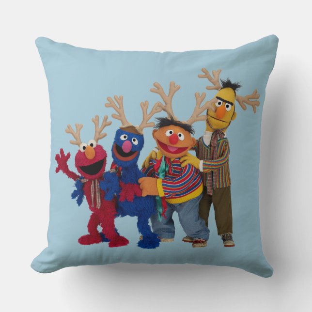 Merry Christmas Pals Throw Pillow (Front)